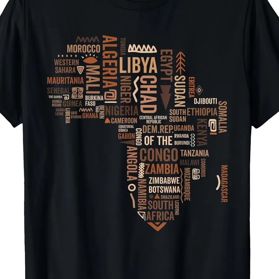 Street Fashion History - Africa Map Countries Black History Pride