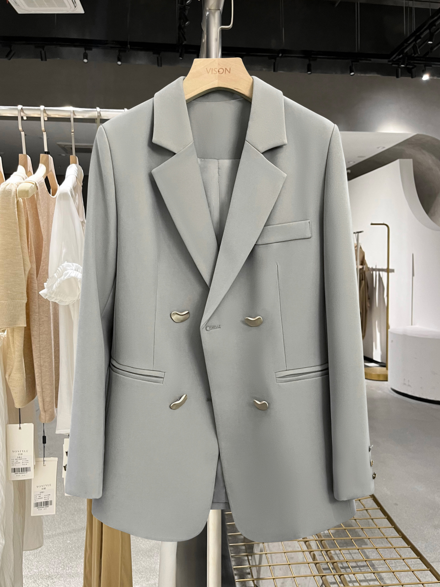 Street Fashion England - Casual Chic Grey Blazer Women England