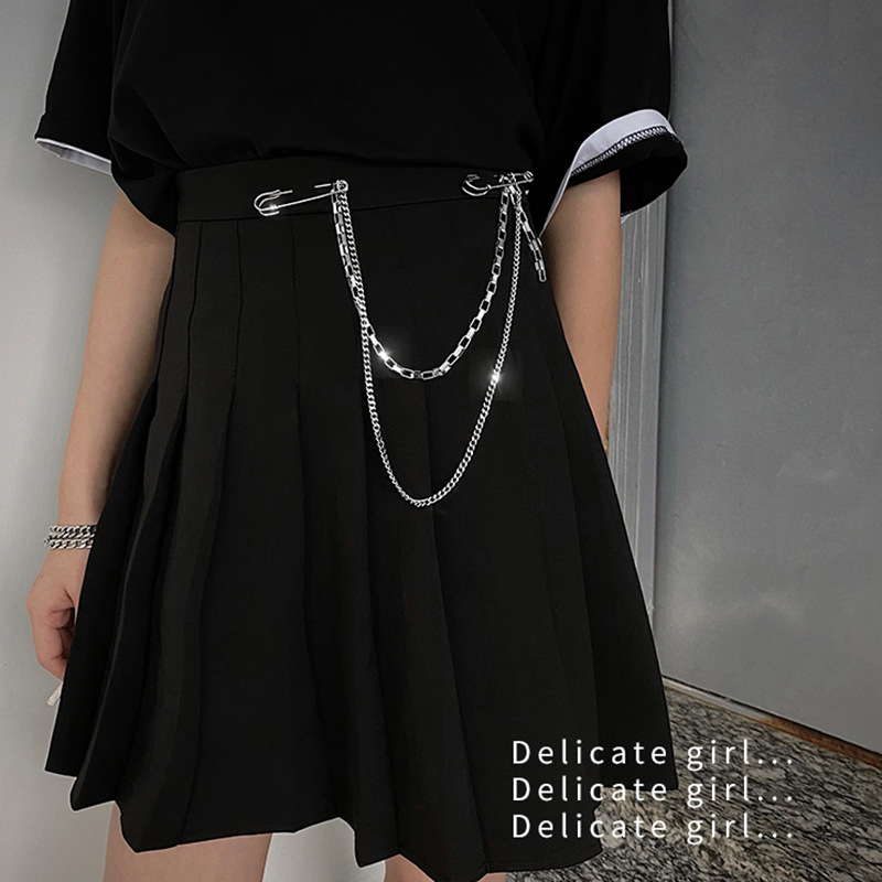 Street Fashion In Korea - Punk Pendant Double Pin Clip Chain