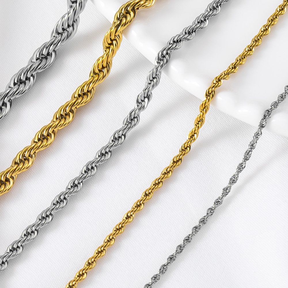 Street Fashion Jewelry - 0.5/1 Meter Stainless Steel Twisted Rope