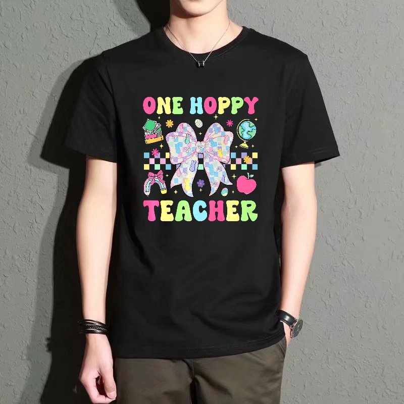 Street Fashion Theme - Men's Black Round-Neck Short-Sleeved T-Shirt, Fun