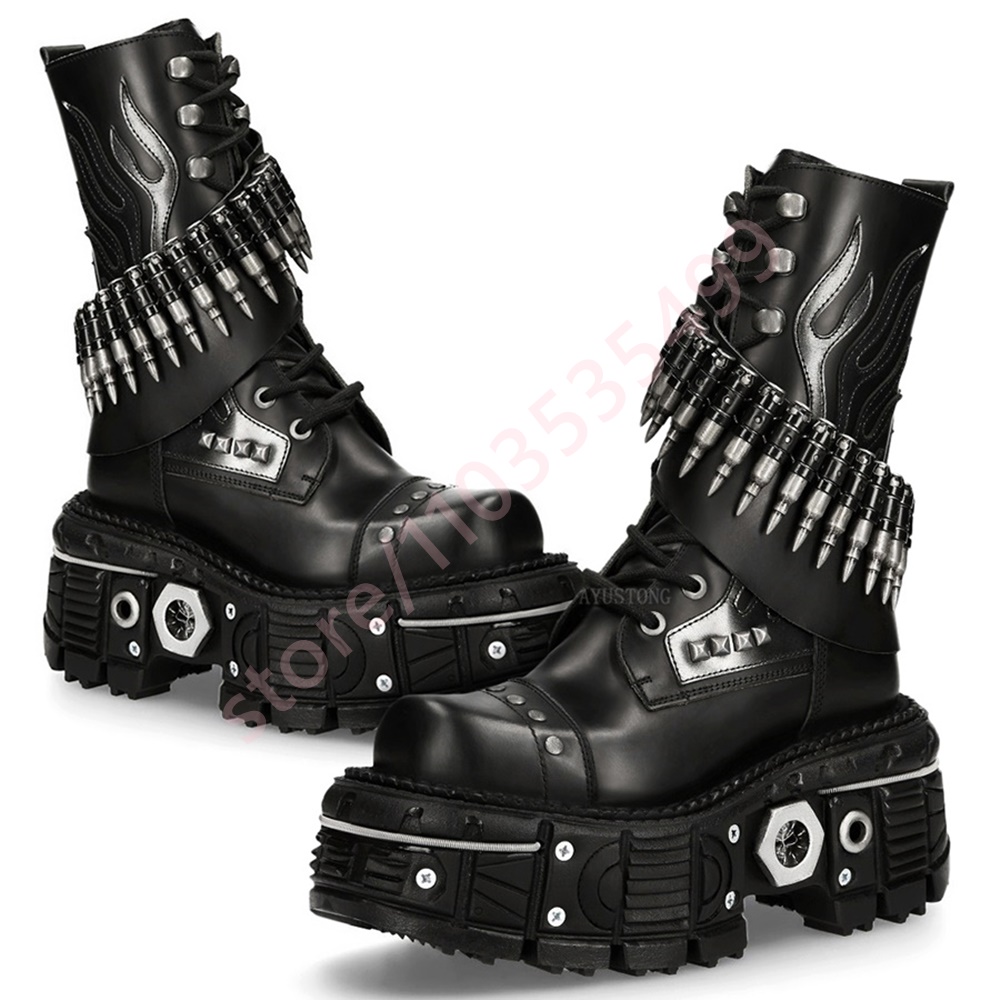 Thick Sole Rivet Bullet Motorc – обзор и цена Street Fashion Punk