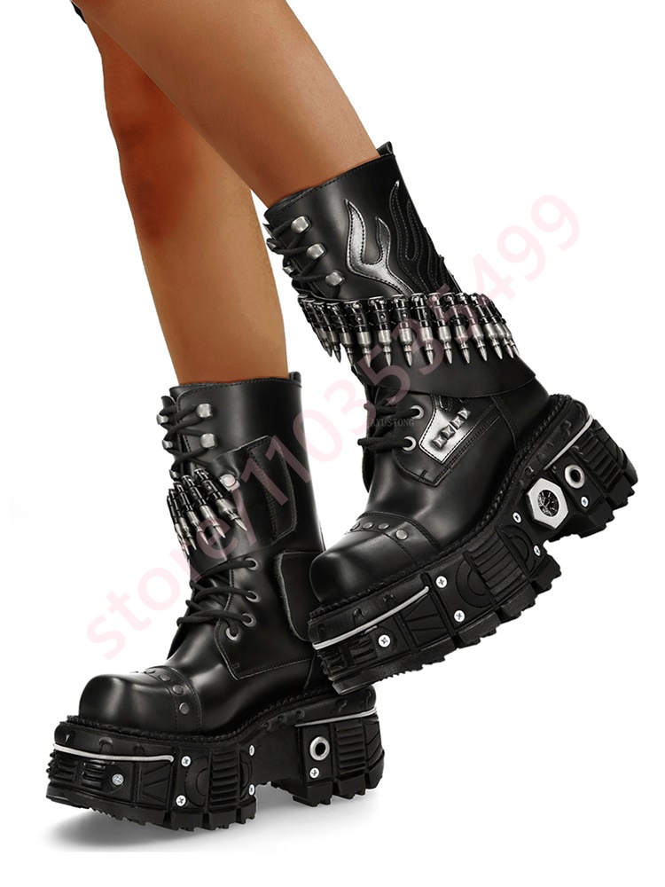 Thick Sole Rivet Bullet Motorc – обзор и цена Street Fashion Punk