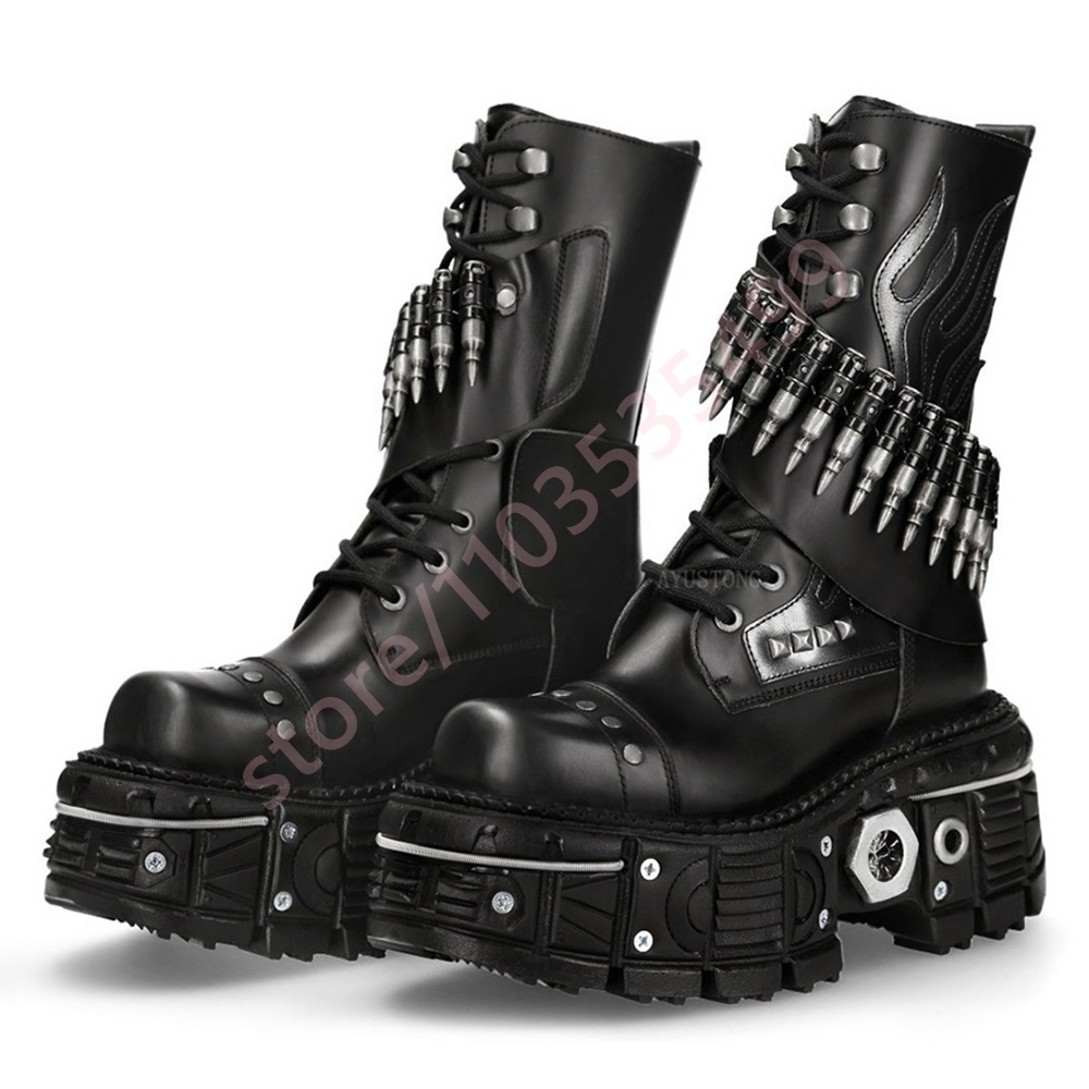 Thick Sole Rivet Bullet Motorc – обзор и цена Street Fashion Punk