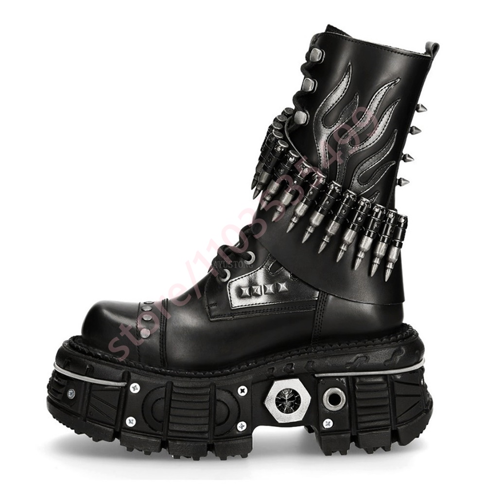 Thick Sole Rivet Bullet Motorc – обзор и цена Street Fashion Punk