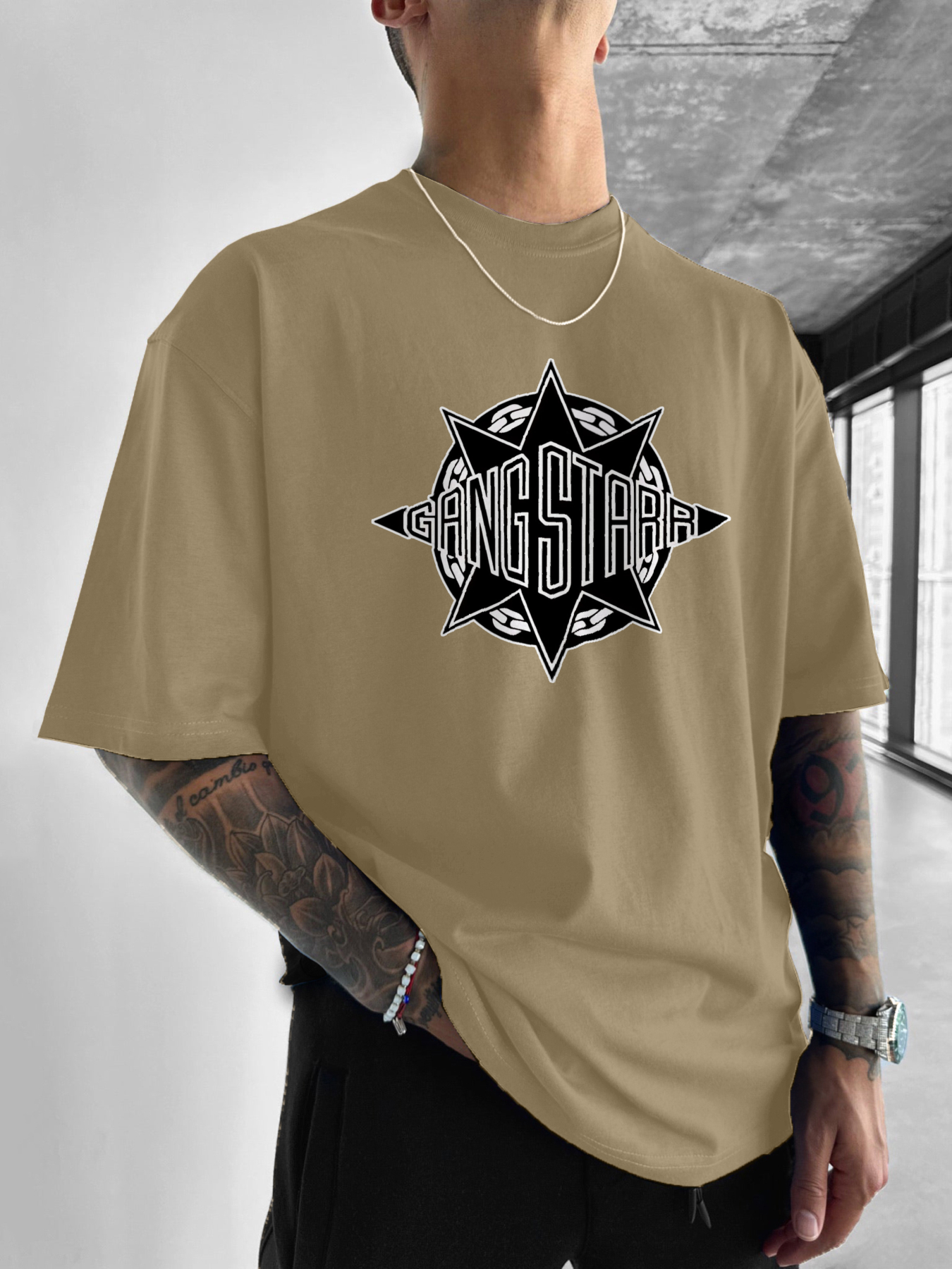 New Gang Starr Logo Print T-Sh – обзор и цена Street Fashion Logo Design