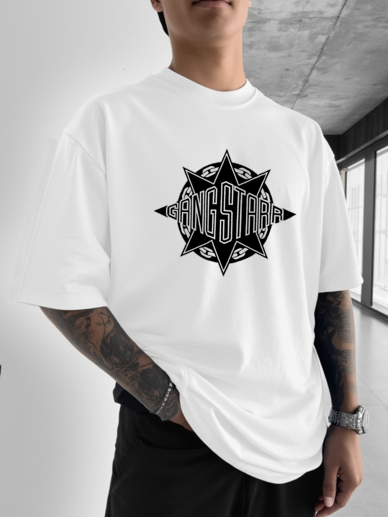 New Gang Starr Logo Print T-Sh – обзор и цена Street Fashion Logo Design