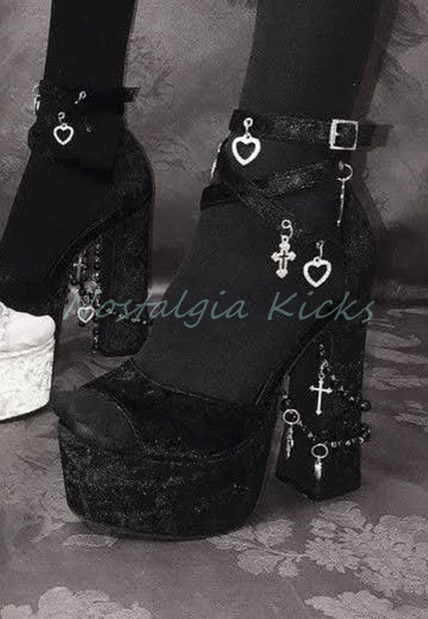 Gothic Black Velvet Platform H – обзор и цена Street Fashion Punk