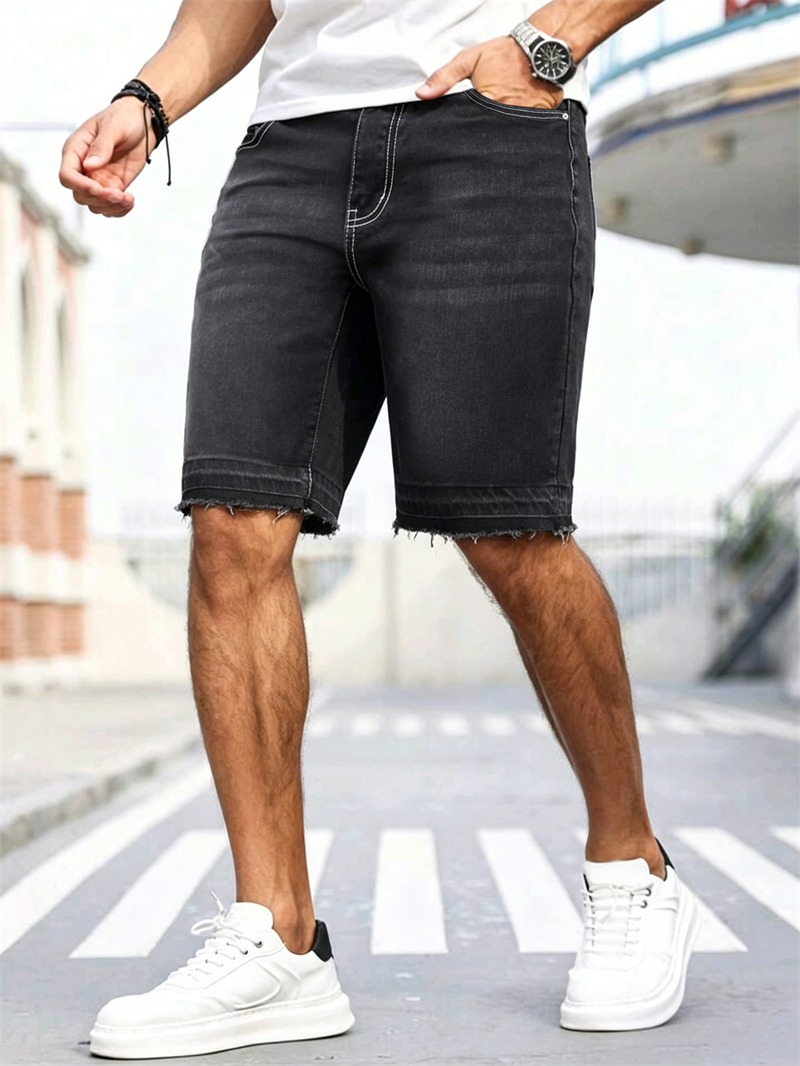 Men's Stretch Black Jorts Stre – обзор и цена Street Fashion In Korea