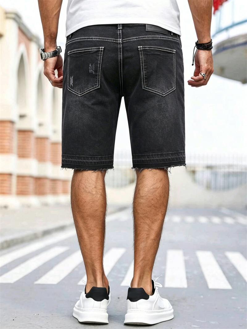 Men's Stretch Black Jorts Stre – обзор и цена Street Fashion In Korea