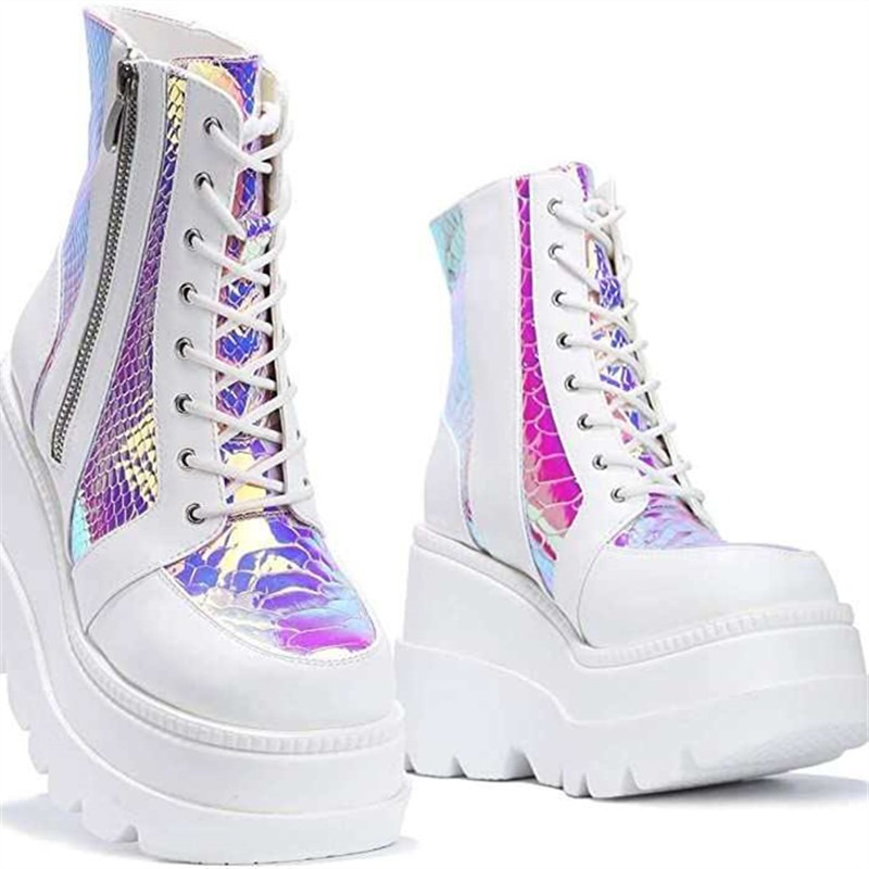 Women's Pink Holographic Platf – обзор и цена Street Fashion Punk