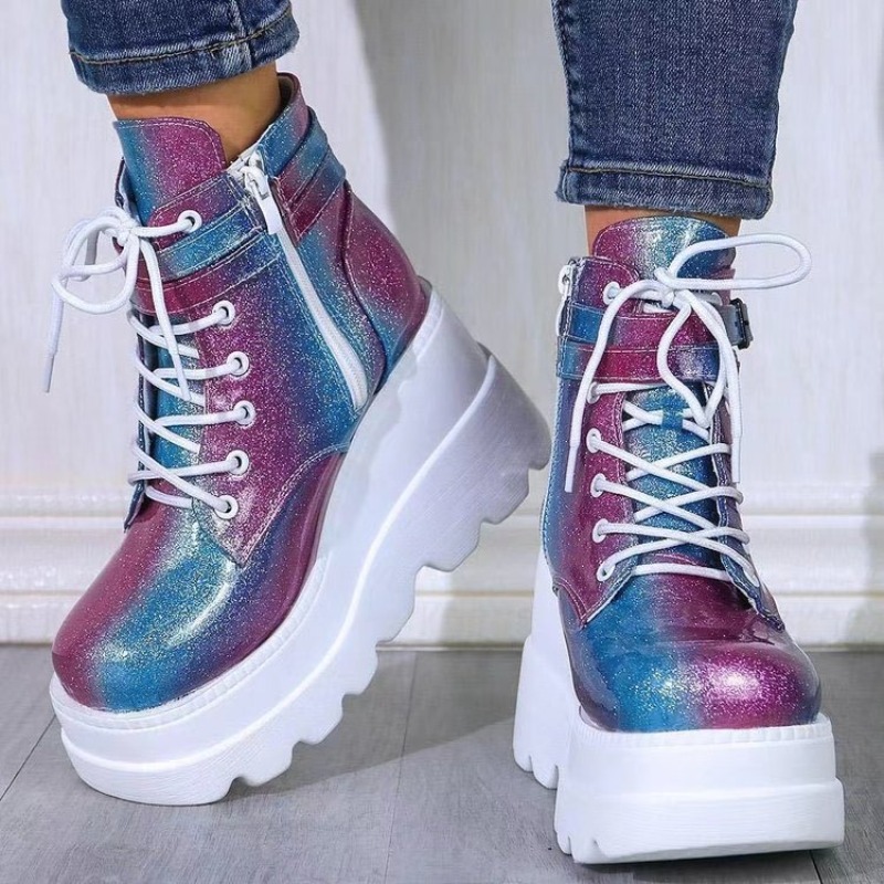 Women's Pink Holographic Platf – обзор и цена Street Fashion Punk