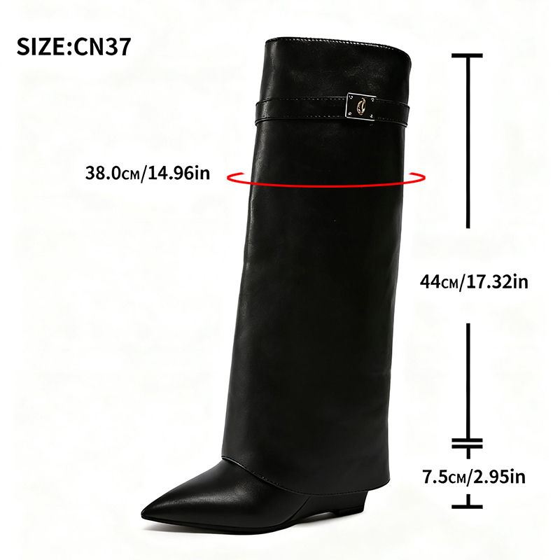 Black Pu Leather Knee High Boo – обзор и цена Street Fashion Punk