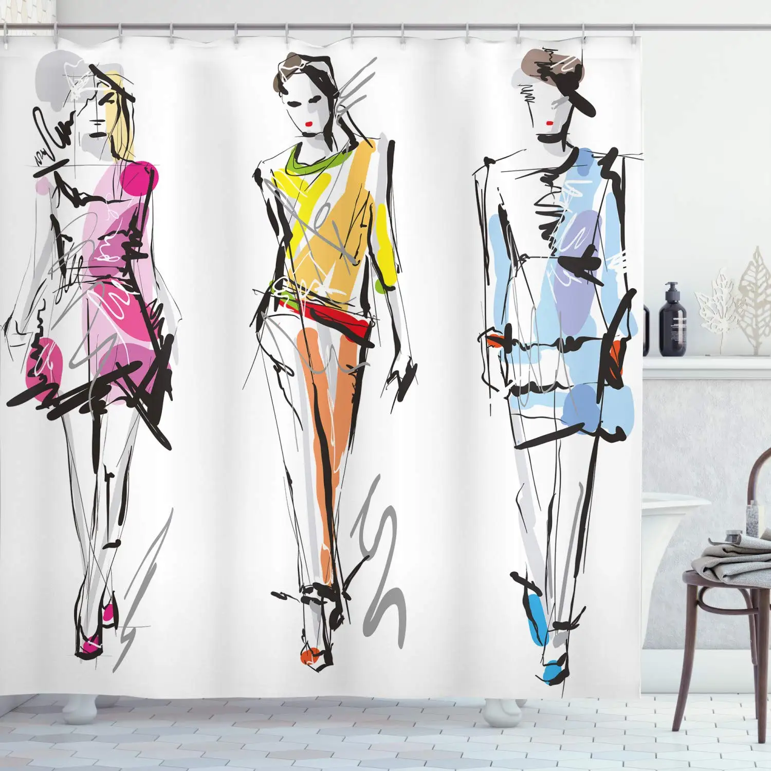 Fashion Woman Shower Curtain M – обзор и цена Street Fashion Pose