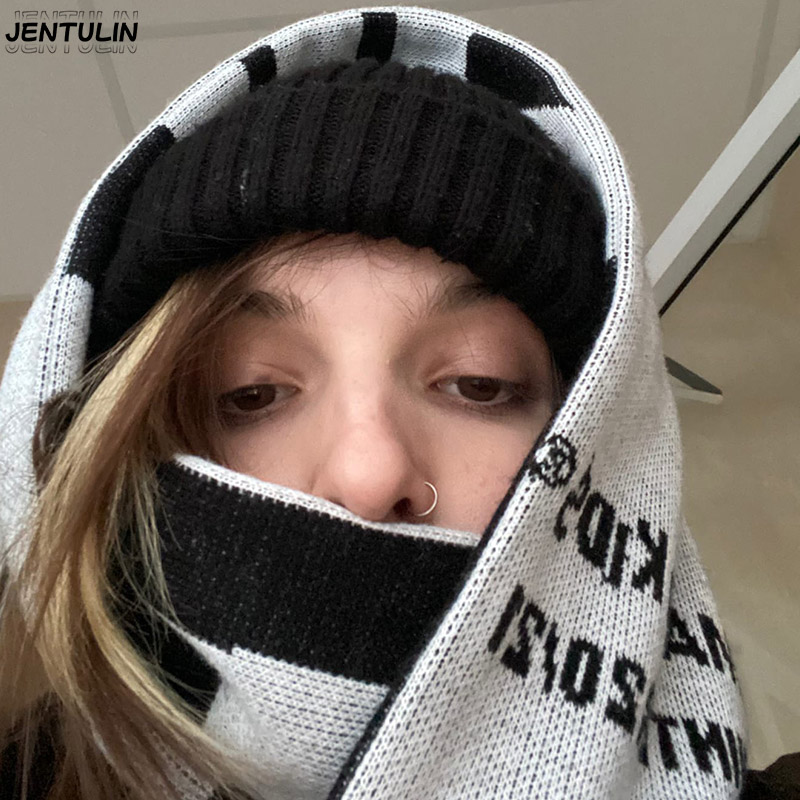 Knitted Scarf Shawl Unisex Sca – обзор и цена Street Fashion Kpop