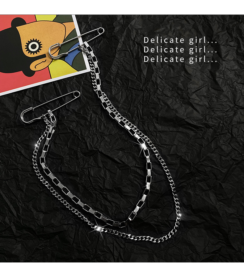 Punk Pendant Double Pin Clip C – обзор и цена Street Fashion In Korea