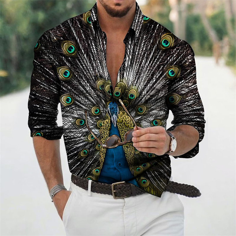 Peacock 3D Print Shirts Street – обзор и цена Street Fashion In Korea