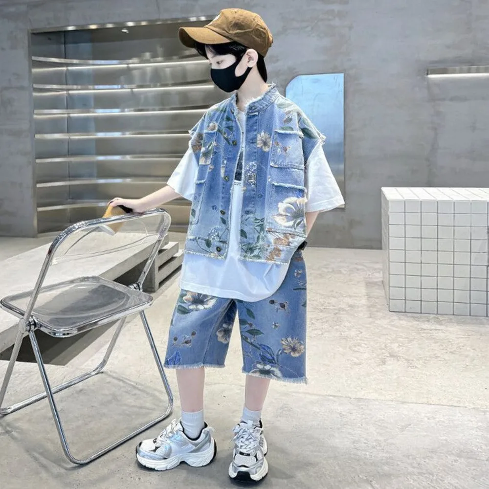 Boys' Summer Denim Set 2025 Ne – обзор и цена Street Fashion In Korea