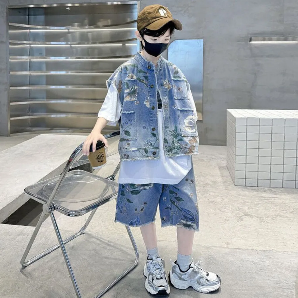 Boys' Summer Denim Set 2025 Ne – обзор и цена Street Fashion In Korea