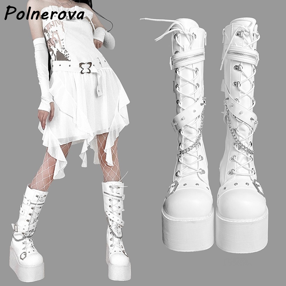 Black Platform Metal Chain Boo – обзор и цена Street Fashion Punk