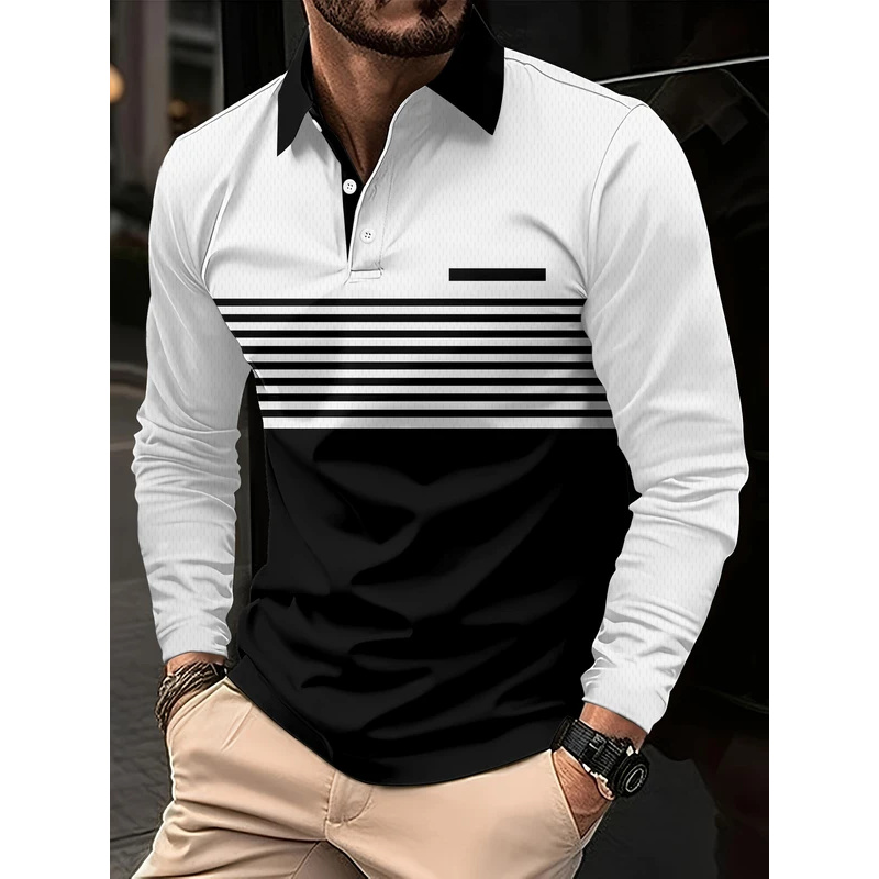 Striped pattern printed polo s – обзор и цена Street Fashion England
