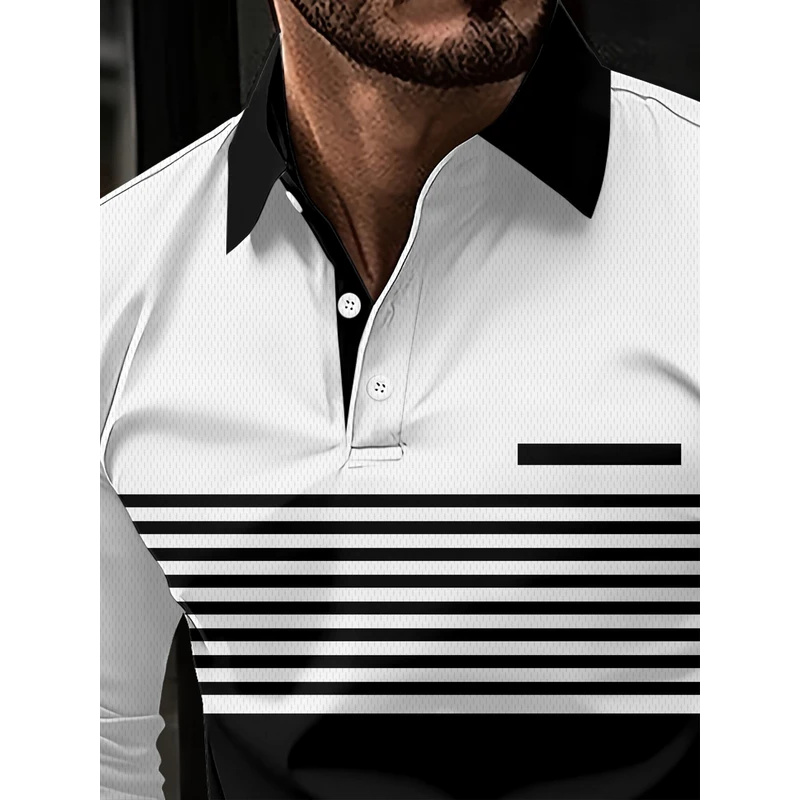 Striped pattern printed polo s – обзор и цена Street Fashion England